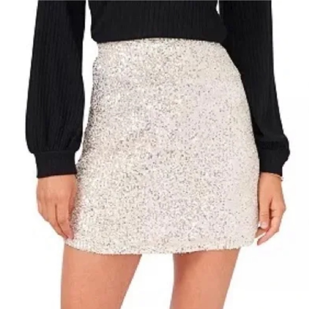 Champagne Sequin Mini Skirt